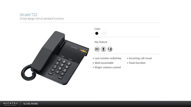 Alcatel T22 Corded landline Phone with Flashing Visual Ringer Indicator смотреть онлайн