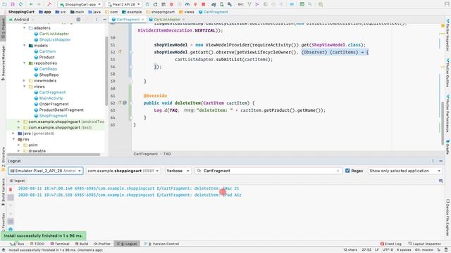 14. Shopping Cart (MVVM) - Delete Items from Cart смотреть онлайн