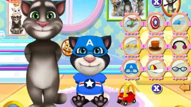 Детская Игра Мультфильм Говорящий кот Том и малыш: Время купания (Baby Tom And Daddy Bath