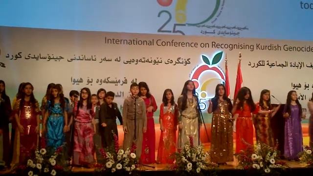 Kids Signing at the 25th Anniversary of the Halabja Genocide Commeoration in Erbil смотреть онлайн