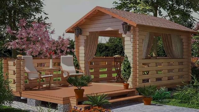 Красивые беседки из дерева