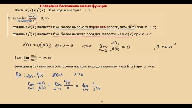 40. Сравнение бесконечно малых / о малое и О большое смотреть онлайн