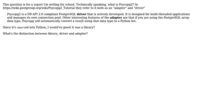 Databases: What exactly is Psycopg2? смотреть онлайн