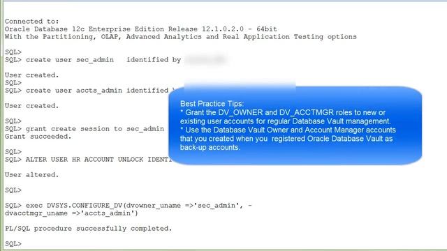 Configuring Database Vault in Oracle Database 12c смотреть онлайн