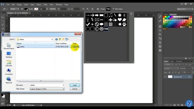 How To Load Custom Shapes In Photoshop смотреть онлайн