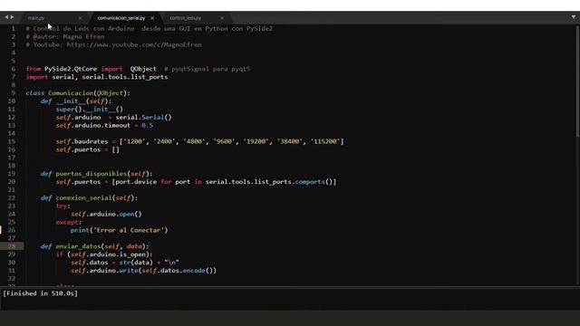 Control de LEDs con PySide2 / PyQt5 y Arduino смотреть онлайн
