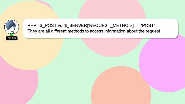 PHP : $_POST vs. $_SERVER['REQUEST_METHOD'] == 'POST' смотреть онлайн