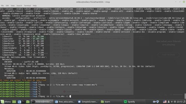 Trim part of video or audio file using ffmpeg смотреть онлайн