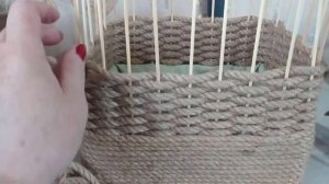 КОРЗИНКА ИЗ ДЖУТА- МОЁ РУКОДЕЛИЕ