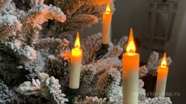 Свечи ёлочные КЛАССИК на клипсах 10 LED, эффект 'живого пламени', 10 см, батарейки, ПДУ 485365 смотреть онлайн