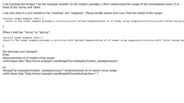 Drupal: The return property of exclamation in front of array смотреть онлайн