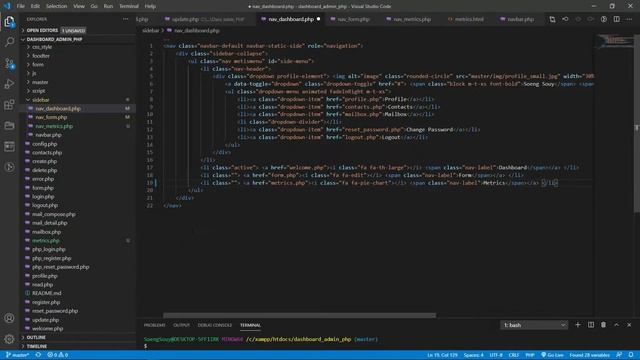 Template Metrics file in dashboard PHP смотреть онлайн