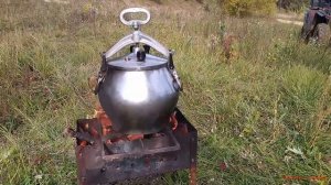 Шулюм из дикой косули в Афганском Казане на костре