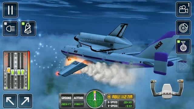 Flight Sim 2018 #9 NASA Shuttle Transport - Left Engine On Fire - Android Gameplay FHD смотреть онлайн