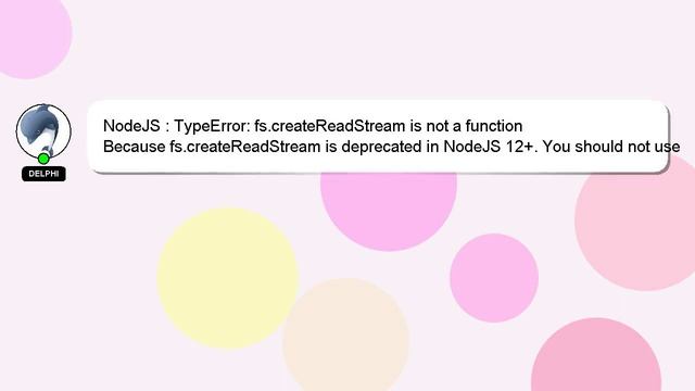 NodeJS : TypeError: fs.createReadStream is not a function смотреть онлайн