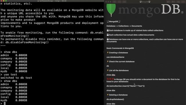Mongo DB in Sinhala 2 - CREATE and DROP смотреть онлайн