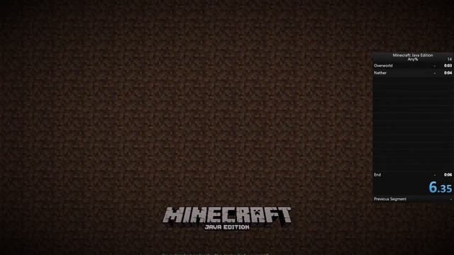 Minecraft: Java Edition World Record Speedrun (any%) (00:06.35) смотреть онлайн