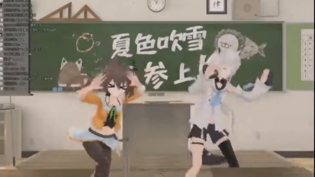 Matsuri and Fubuki crazy frog dance смотреть онлайн