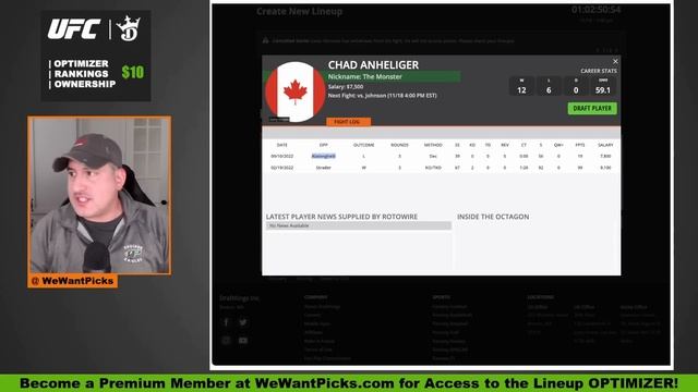 DRAFTKINGS: UFC Vegas 82: Allen vs. Craig FULL CARD Predictions смотреть онлайн