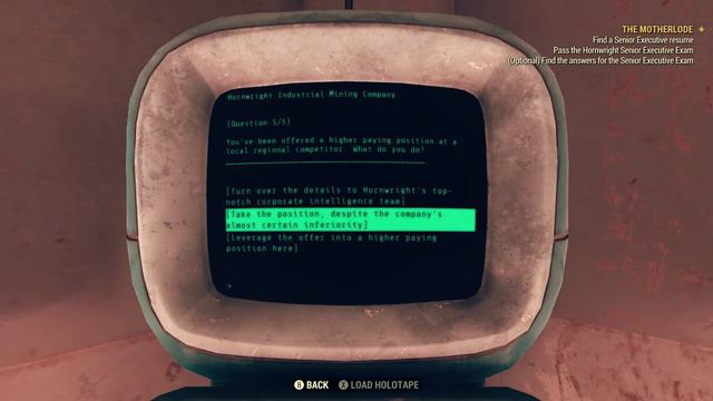 "The Motherlode" Pass the Hornwright Senior Executive Exam Fallout 76 смотреть онлайн