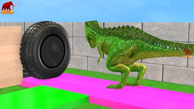 Choose The Right Tire with Cow Tiger Elephant Mammoth Buffalo Gorilla Wild Animals Scary Teacher смотреть онлайн