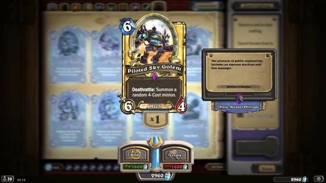 Piloted Sky Golem HD Hearthstone Golden Card Spotlight смотреть онлайн