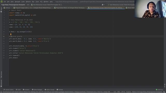 Bahasa Python dengan Modul Matplotlib dan Numpy (Membuat Grafik Data Mahasiswa) смотреть онлайн