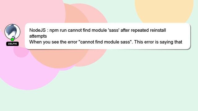 NodeJS : npm run cannot find module 'sass' after repeated reinstall attempts смотреть онлайн
