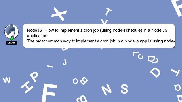 NodeJS : How to implement a cron job (using node-schedule) in a Node JS application смотреть онлайн