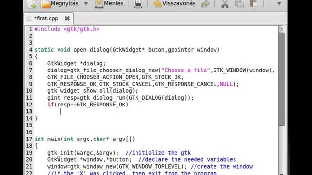 GTK+ tutorial 16 - file chooser dialog смотреть онлайн