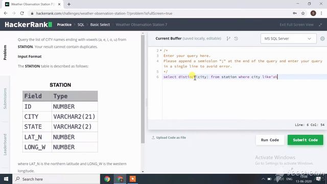 HackerRank Practice Sql 12 | Weather Observation Station 7 | Sql Gold Badge смотреть онлайн