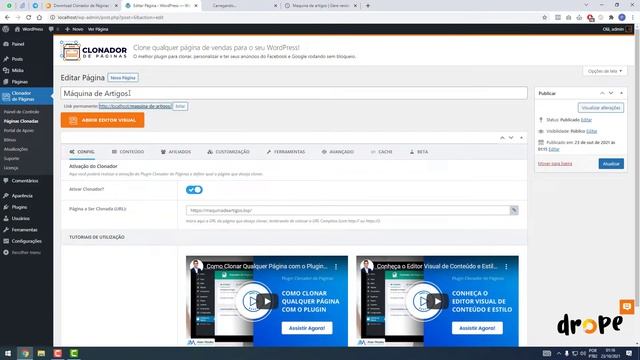 Como clonar e editar qualquer página de um site para o seu WordPress смотреть онлайн