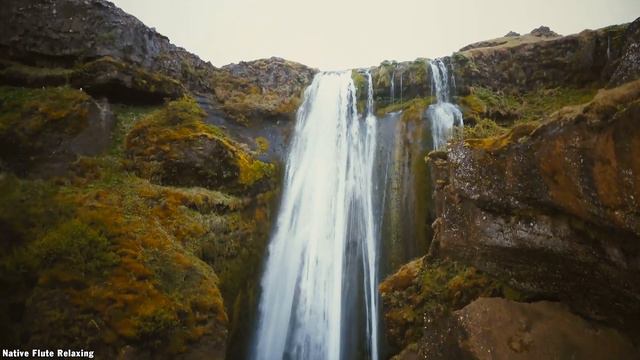 Relaxing Waterfall Sounds For Sleep - Nature Sounds & Native American Flute For Healing & Meditatio