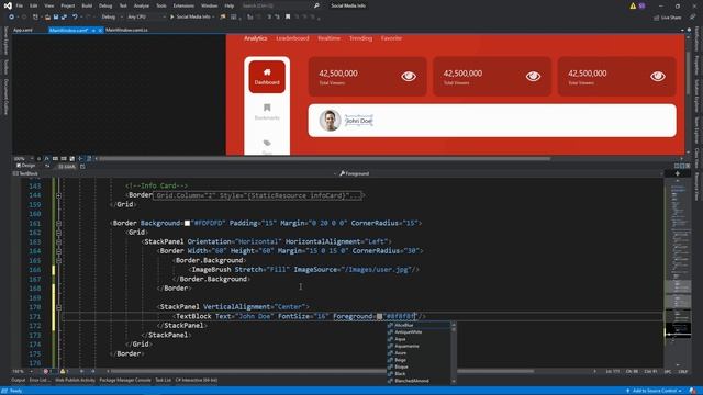 C# WPF UI | How to Design Beautiful Social Media Info Dashboard in WPF смотреть онлайн
