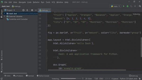 Как отобразить данные в Python / модуль Dash