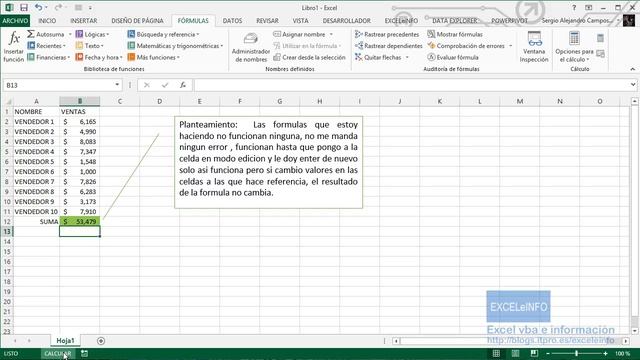 Los resultados de las fórmulas no se actualizan en Excel cuando modifico datos смотреть онлайн