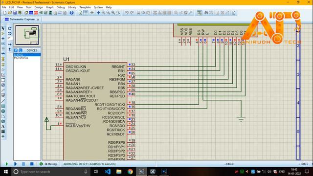 PIC16F877A And LCD Interface 16x2