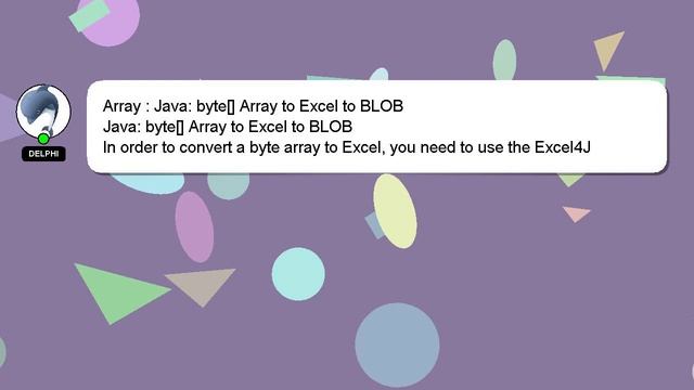 Array : Java: byte[] Array to Excel to BLOB смотреть онлайн