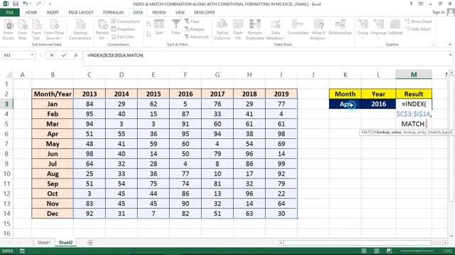 INDEX & MATCH COMBINATION ALONG WITH CONDITIONAL FORMATTING IN MS EXCEL (TAMIL) смотреть онлайн