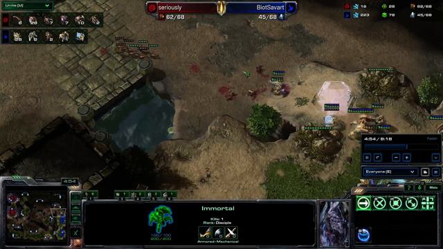 Starcraft2 LotV Beta PvZ build: BiotSavart's 4 adepts into disruptor (2) смотреть онлайн