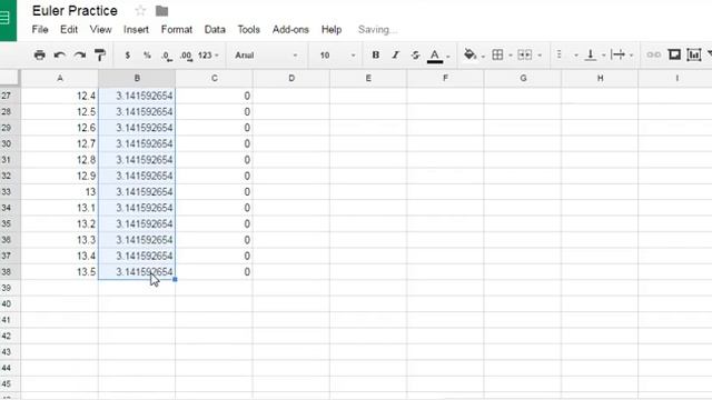 Euler method with Google Sheets Example 1 смотреть онлайн