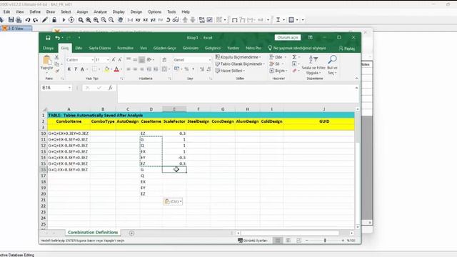SAP2000 Load Combinations with Excel смотреть онлайн