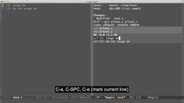Speed Git: Partial Staging. Solution 1: emacs+magit смотреть онлайн