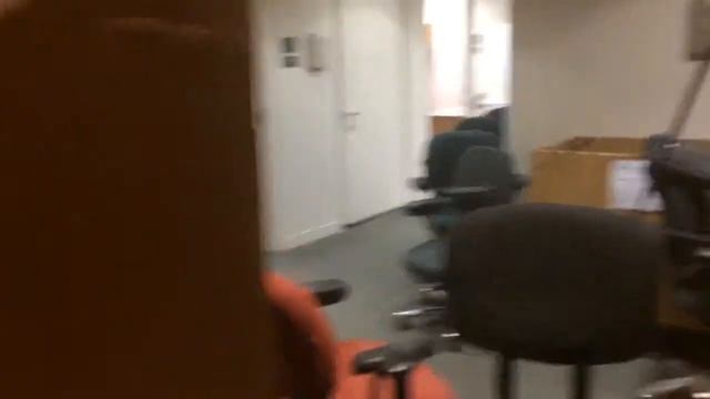Chairs stacked at Oracle office for disposal смотреть онлайн