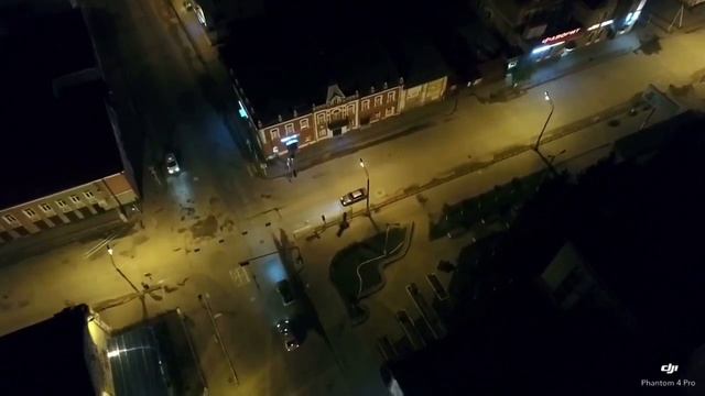 Ночной полёт над Кимрами и мостом Кимры-Савёлово смотреть онлайн