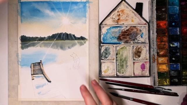 Весенний, акварельный пейзаж. Урок акварели