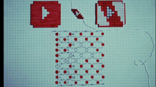 Рисунок по клеточкам Pixel YouTube! (подробно по схеме) смотреть онлайн