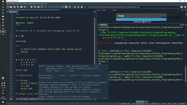Python Programming Spyder, Keywords, Identifiers, Variables, Literals, Comments смотреть онлайн