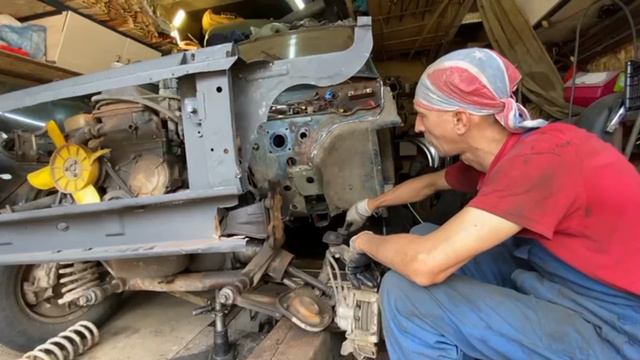 восстановление нива 21213. замена переднего лонжерона, переднего фартука (очков), переднего крыла.