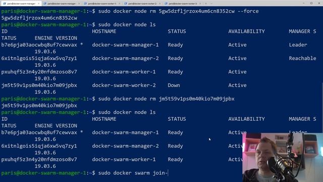 Docker Swarm Tutorial - Remove a Docker Swarm Worker form your Docker Swarm Cluster смотреть онлайн